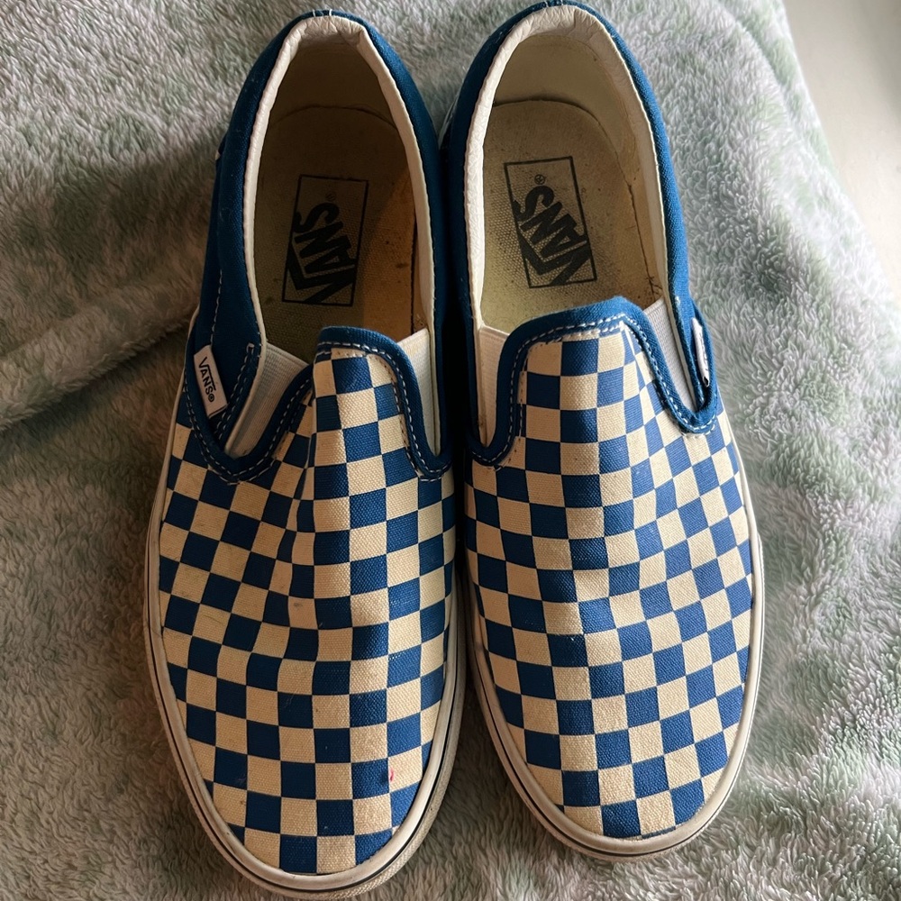 Blue White Checkered Vans